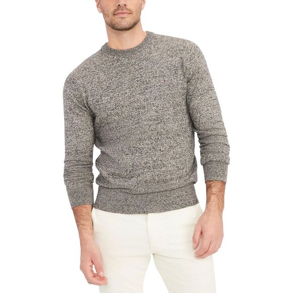 Tommy Hilfiger Mens Solid Knit Sweater, Grey, NWT